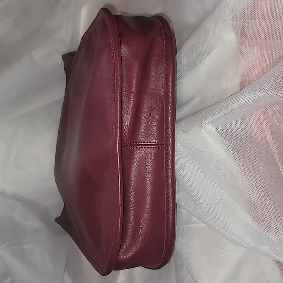 Classic Vegan Leather Messenger by ah•dorned Color Deep Red - Picture 8 of 9